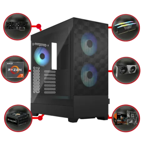 Game PC AMD: 1000GB NVMe SSD | 32GB RGB DDR5 | AMD Ryzen 7 7800X3D (8 Cores met 3D Cache) | 240mm Water Cooler | Nvidia RTX 4070Ti SUPER 16GB GDDR6X | 850W GOLD Voeding | Windows 11 (a8682)