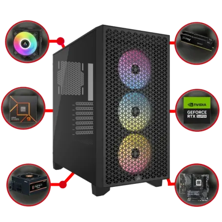 GAME PC 3000D AMD A8818: AMD Ryzen 9 7900 RTX 4070 SUPER 12GB