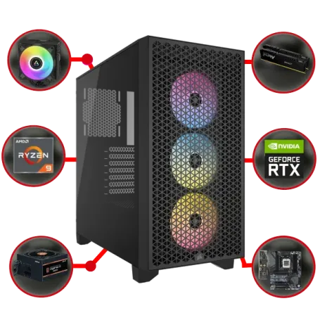 GAME PC 3000D AMD A8829: AMD RYZEN 9 7900 RTX 4060 TI 16GB