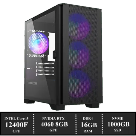 CorePower GAME PC AIR 100 “INTEL CORE i5 12400F / 16GB DDR4 / 1TB SSD / Nvidia RTX 4060 8GB / W11” (6680) WINKEL