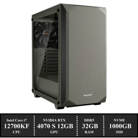 GAME PC Pure Base INTEL W12700: INTEL Core i5 12700KF (12 Cores) | 32GB DDR5 | 1 TB NVMe SSD | RTX 4070 SUPER 12GB | Windows 11