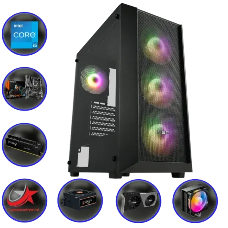 GAME PC FSP INTEL W14400: INTEL Core i5 14400F (10 Cores) | 32GB DDR5 | 1 TB NVMe SSD | RTX 4060Ti 16GB | Windows 11