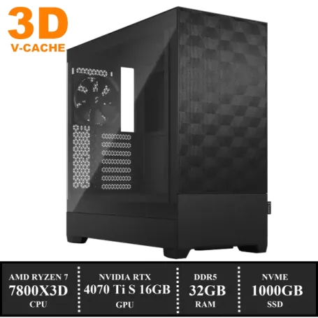 ZenPower POP Game PC: 1000GB NVMe SSD | 32GB DDR5 | AMD Ryzen 7 7800X3D (8 Cores) | 120mm Tower Cooler | Nvidia RTX 4070 Ti SUPER 16GB GDDR6 | 850W Voeding | Windows 11 (A8747)