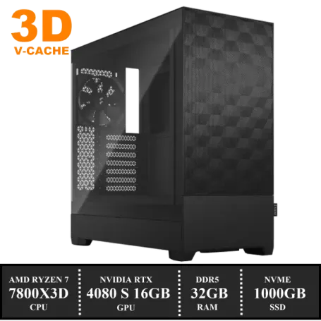 ZenPower POP Game PC: 1000GB NVMe SSD | 32GB DDR5 | AMD Ryzen 7 7800X3D (96MB 3D Cache) | 120mm Dual Tower Cooler | Nvidia RTX 4080 SUPER 16GB GDDR6 | 850W Voeding | Windows 11 (A8748)