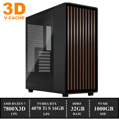 ZenPower NORTH Game PC: 1000GB NVMe SSD | 32GB DDR5 | AMD Ryzen 7 7800X3D (8 Cores) | 120mm Dual Tower Cooler | Nvidia RTX 4070 Ti SUPER 16GB GDDR6 | 850W Voeding | Windows 11 (A8743)