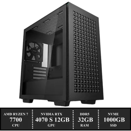 Game PC: 1000GB NVMe SSD | 32GB DDR5 | AMD Ryzen 7 7700 (8 Cores) |  Dual 120mm Tower Cooler | Nvidia RTX 4070 SUPER 12GB GDDR6 | 650W Voeding | Windows 11 (w8688)