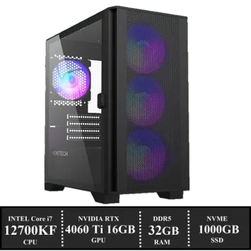 CorePower Game PC: 1000GB NVMe SSD | 32GB DDR5 | Intel Core i5 12700KF (12 Cores) | 120mm Tower Cooler | Nvidia RTX 4060Ti 16GB GDDR6 | 750W Voeding | Windows 11 (w7883)