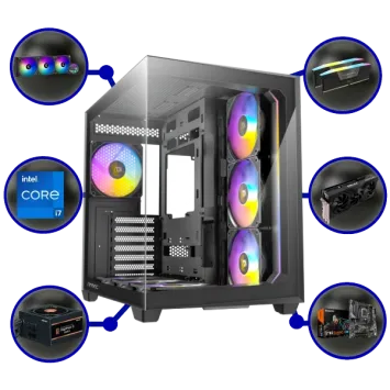 Game PC: 1000GB NVMe SSD | 32GB RGB DDR5 | INTEL Core i7 12700KF (12 Cores) | 360mm ARGB Water Cooler | Nvidia RTX 4080 SUPER 16GB GDDR6X | 850W Voeding | Windows 11 (i7953)