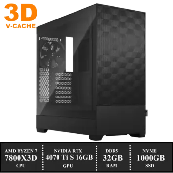 ZenPower POP Game PC: 1000GB NVMe SSD | 32GB DDR5 | AMD Ryzen 7 7800X3D (8 Cores) | 120mm Tower Cooler | Nvidia RTX 4070 Ti SUPER 16GB GDDR6 | 850W Voeding | Windows 11 (A8747)