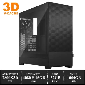 ZenPower POP Game PC: 1000GB NVMe SSD | 32GB DDR5 | AMD Ryzen 7 7800X3D (96MB 3D Cache) | 120mm Dual Tower Cooler | Nvidia RTX 4080 SUPER 16GB GDDR6 | 850W Voeding | Windows 11 (A8748)