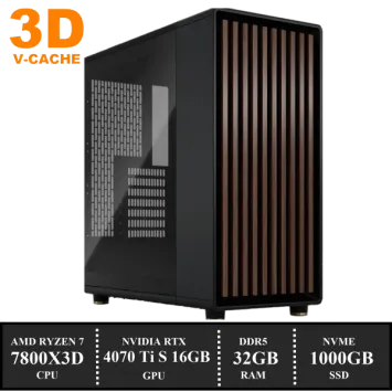 ZenPower NORTH Game PC: 1000GB NVMe SSD | 32GB DDR5 | AMD Ryzen 7 7800X3D (8 Cores) | 120mm Dual Tower Cooler | Nvidia RTX 4070 Ti SUPER 16GB GDDR6 | 850W Voeding | Windows 11 (A8743)