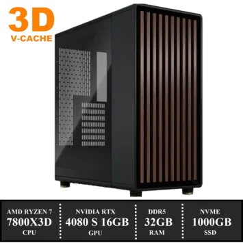 ZenPower NORTH Game PC: 1000GB NVMe SSD | 32GB DDR5 | AMD Ryzen 7 7800X3D (96MB 3D Cache) | 120mm Dual Tower Cooler | Nvidia RTX 4080 SUPER 16GB GDDR6 | 850W Voeding | Windows 11 (A8744)