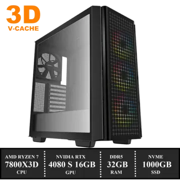 ZenPower Game PC: 1000GB NVMe SSD | 32GB DDR5 | AMD Ryzen 7 7800X3D (96MB 3D Cache) | 120mm Dual Tower Cooler | Nvidia RTX 4080 SUPER 16GB GDDR6 | 850W Voeding | Windows 11 (w7893)