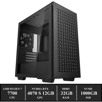 Game PC: 1000GB NVMe SSD | 32GB DDR5 | AMD Ryzen 7 7700 (8 Cores) |  Dual 120mm Tower Cooler | Nvidia RTX 4070 SUPER 12GB GDDR6 | 650W Voeding | Windows 11 (w8688)